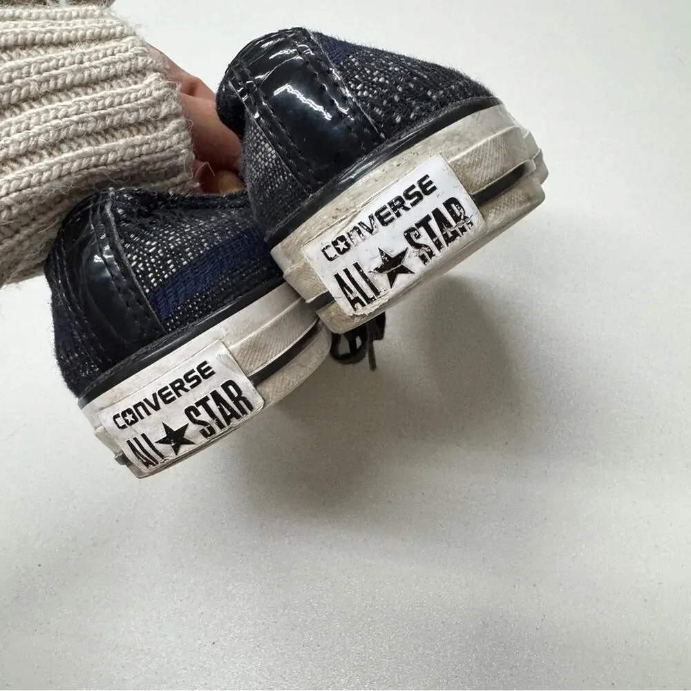 Converse All Stars Blue Black Knit Sneakers Womens 8 Casual Tennis Shoes Cap Toe - Picture 7 of 10